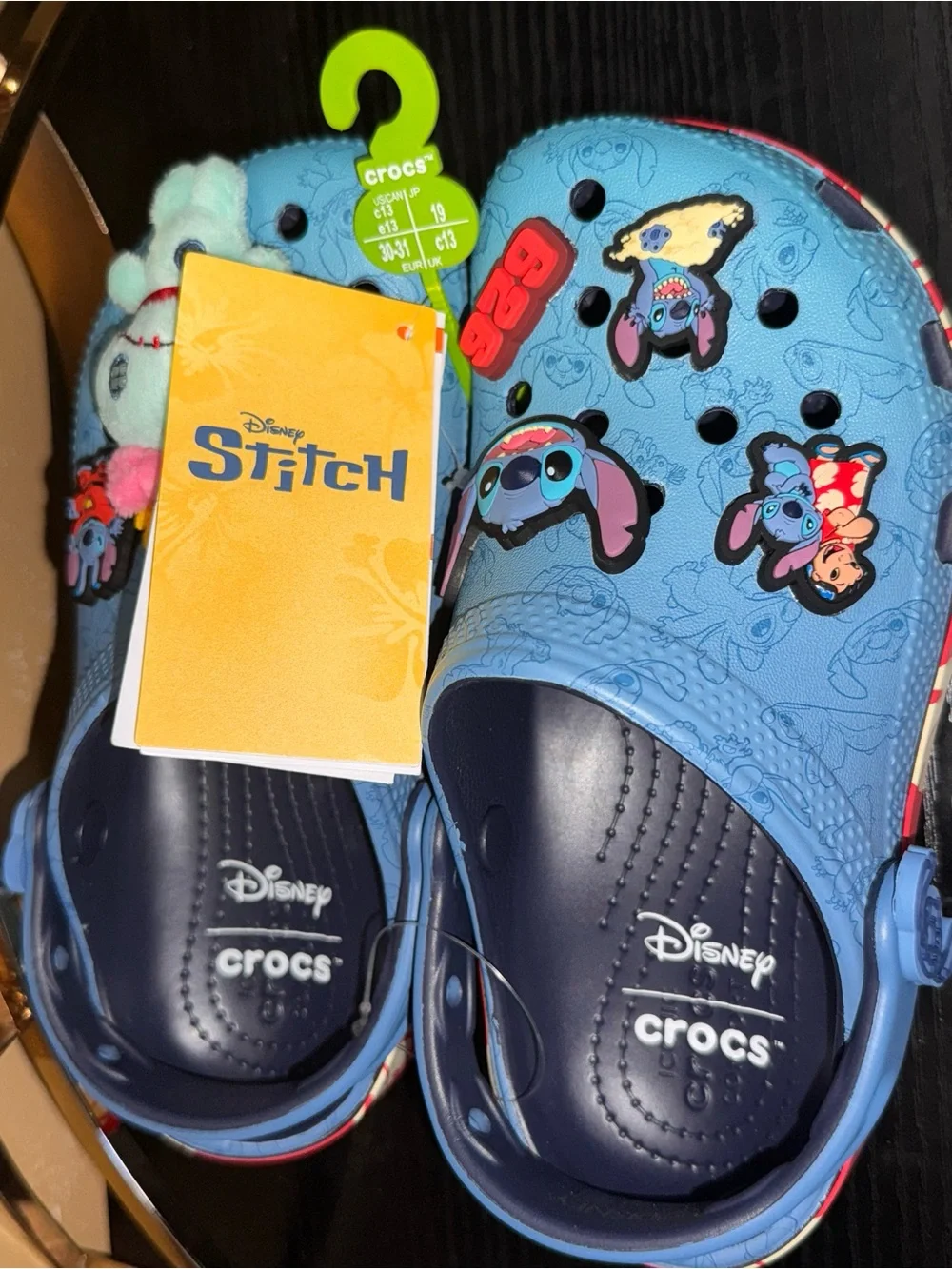 CROCS Kids Light Blue Disney Character Clogs with Plush Charm